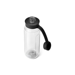 Clear | YETI Yonder 34oz Water Bottle With Tether Cap Image Showing Top View, Cap Open.