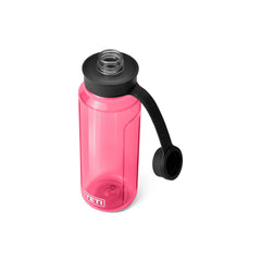 Tropical Pink | YETI Yonder 34oz Water Bottle With Tether Cap Image Showing Top View, With Cap Open.