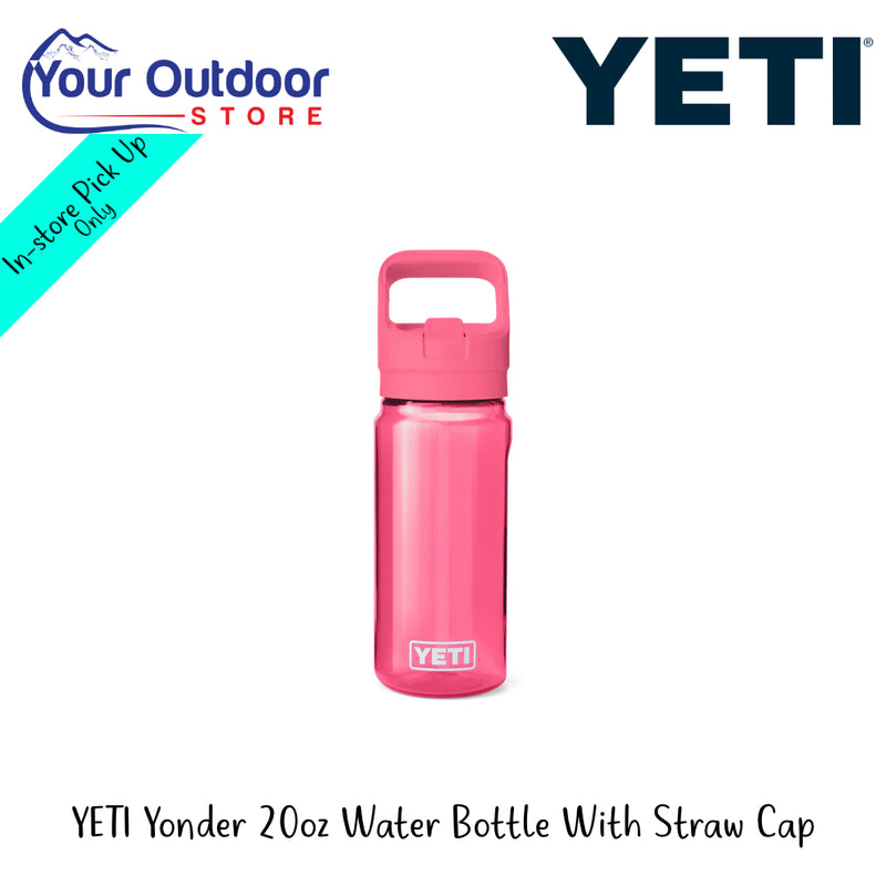 YETI Yonder 20oz Water Bottle With Straw Cap | Hero  Image Showing All Logos And Titles.