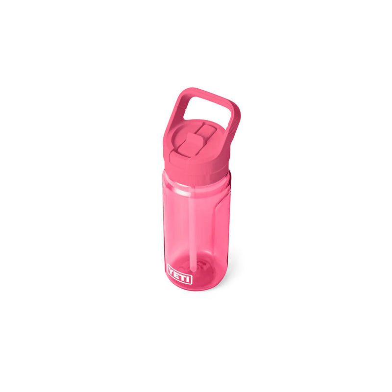 Tropical Pink | YETI Yonder 20oz Water Bottle With Straw Cap Image Showing Angled Top View Straw Down.