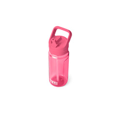 Tropical Pink | YETI Yonder 20oz Water Bottle With Straw Cap Image Showing Angled Top View With Straw Up.