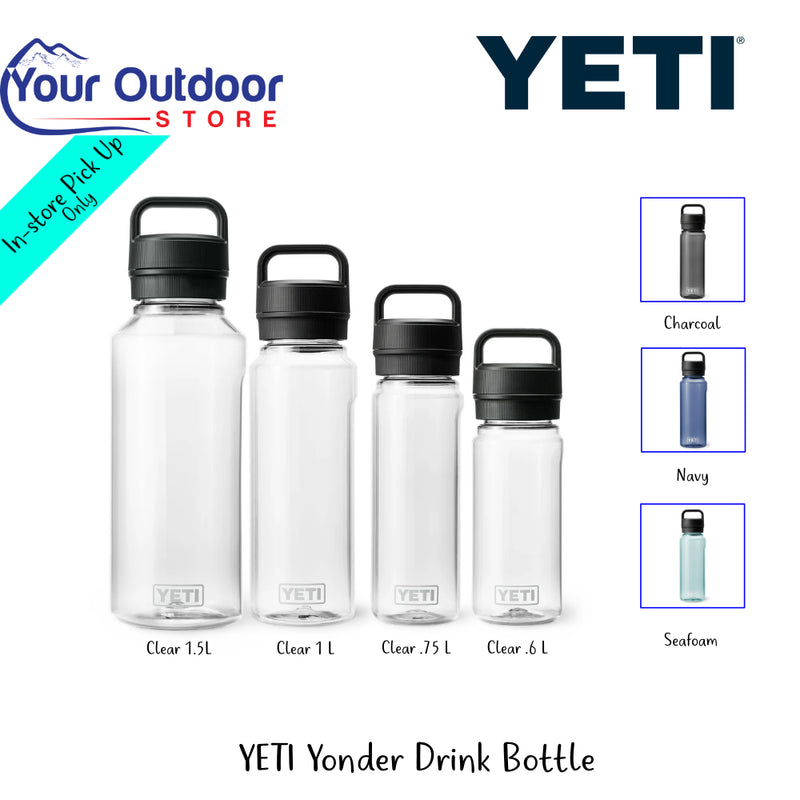 YETI Yonder Drink Bottle | Hero Image Showing All Logos, Titles And Variants.
