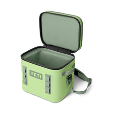 Key Lime | YETI Hopper Flip Bag 12 Image Showing Angled Front View, Lid Open.