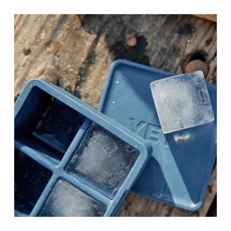 Navy | YETI Ice Tray. Shown With Frozen Ice. 