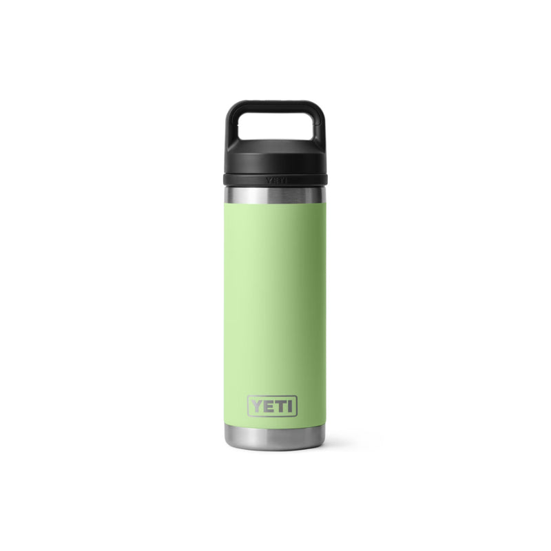 Key Lime | YETI Rambler 18oz Bottle With Chug Cap Image Showing Front View.