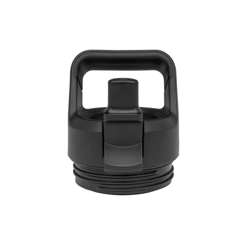 Black | YETI Rambler Straw Cap Image Showing Front View With The Straw Up.