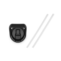 Black | YETI Rambler Straw Cap Image Showing Top View Of The Straw Cap And Spare Straws.