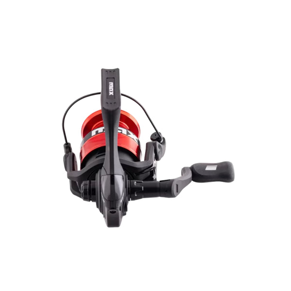 3000 / Black And Red | Abu Garcia Black Max Spin Reel Image Showing Back View.