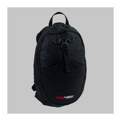 Jet Black | Black Wolf Arrow II backpack. Front View.