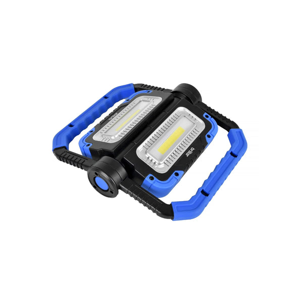 Blue | Brillar Battery Operated Water And Impact Resistant Work Lamp Image Showing Angled Top View.