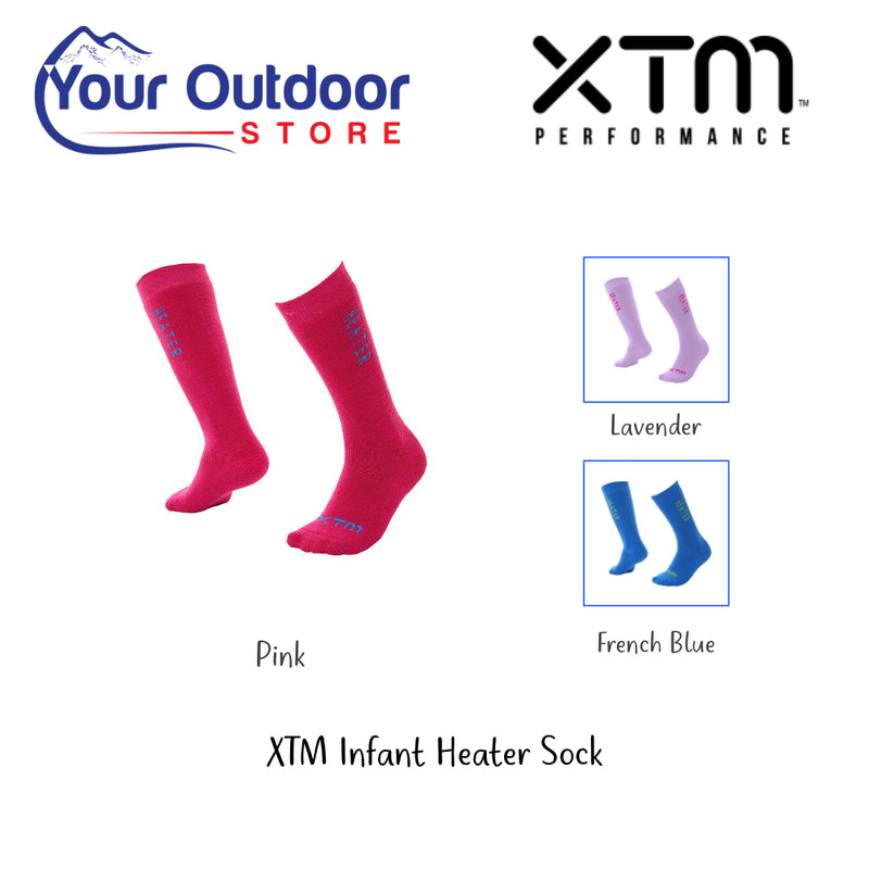 XTM Infant Heater Sock. Hero Image Showing Logos and Title. 