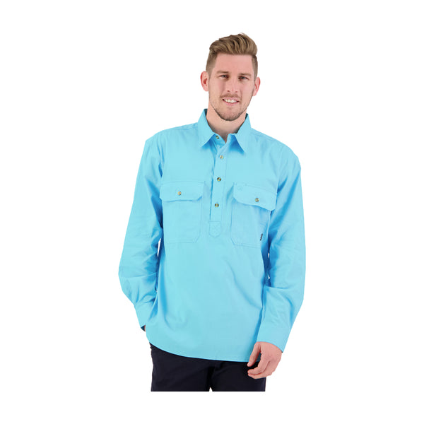 Marine | Swanndri Mens Bendigo Long Sleeve Work Shirt Image Showing No Logos Or Titles.