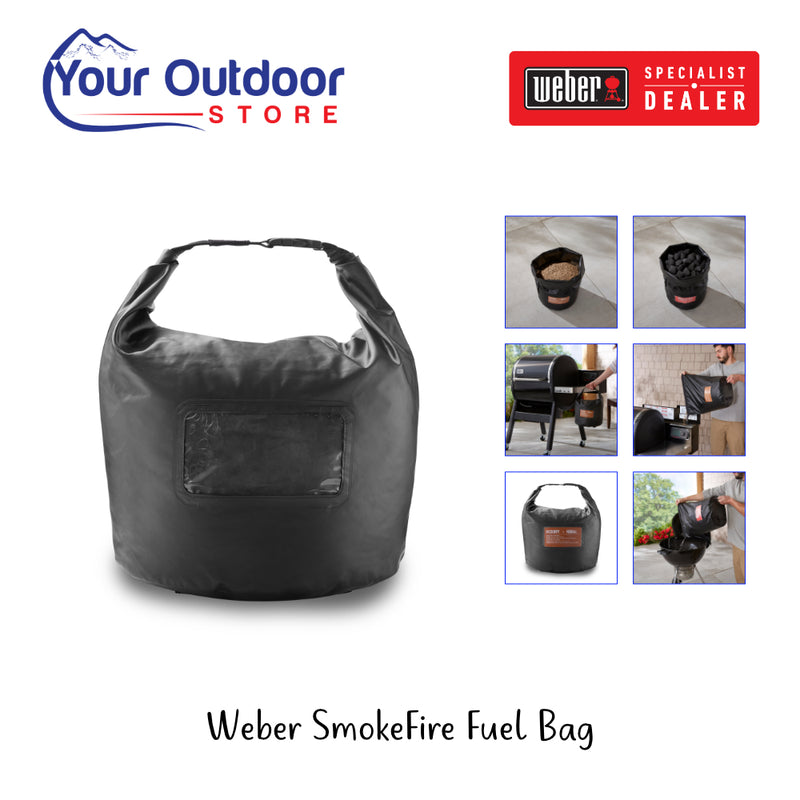 Weber SmokeFire Fuel Bag | Hero Image Showing All Logos And Titles.