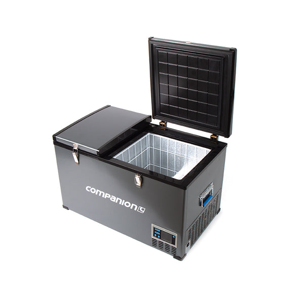 Front/Side view with larger compartment lid open