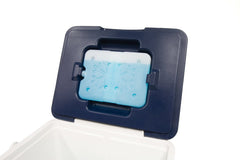 Blue and White | Companion Hard Cooler 14L. Snap-in ice brick feature inside lid