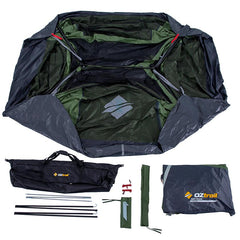 Tent inclusions, inner tent, carry bag, awning poles, pegs and bags and fly
