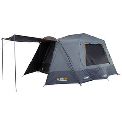 Set up tent with awning out