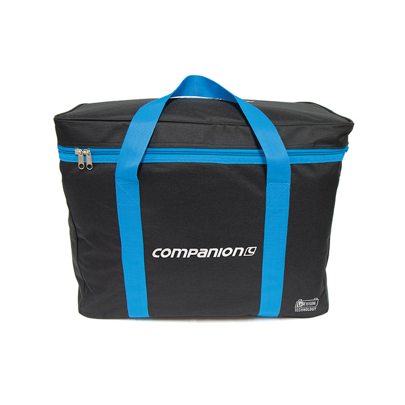 Black / Blue | Companion Aquaheat Carry Bag. Front of bag