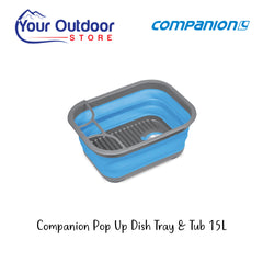 Companion Pop Up Dish Tray & Tub 15L. Hero Image Showing Logos and Title.