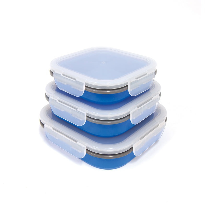 Blue | Pop Up Collapsible Food Containers 3pk