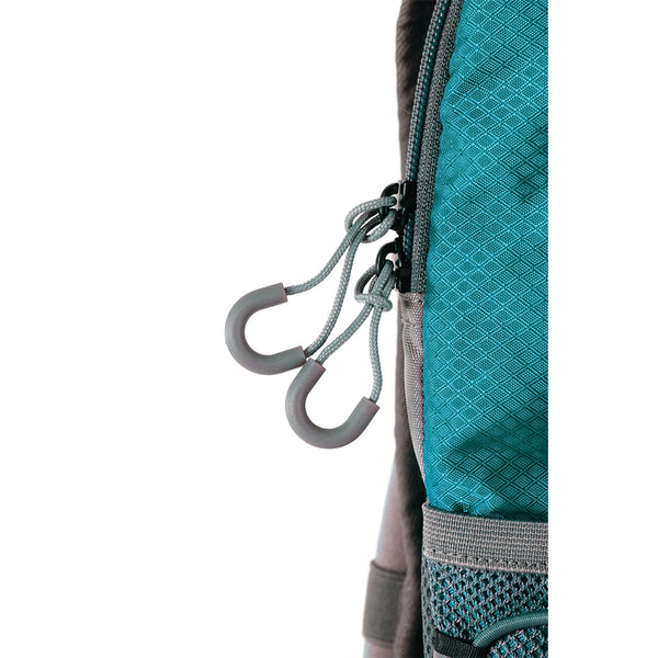 Teal | Close up of zipper loops
