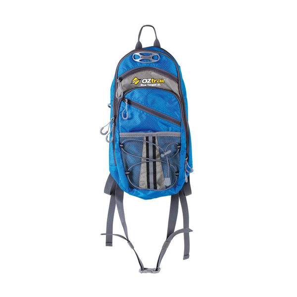 Blue Grey | Front hanging view with straps hanging down