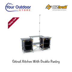 Oztrail Kitchen with Double Pantry. Hero image with title and logos
