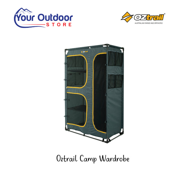 Oztrail Camp Wardrobe. Hero image with title and logos