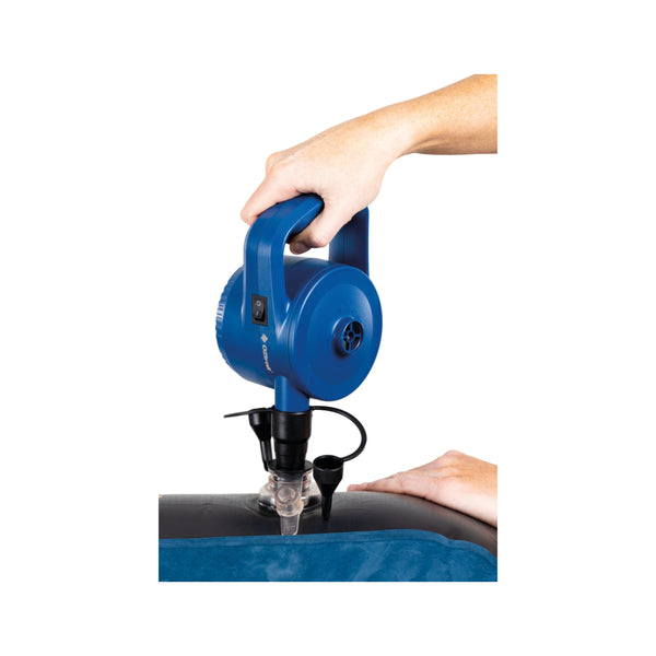 Pump In Use On Air Mattress.