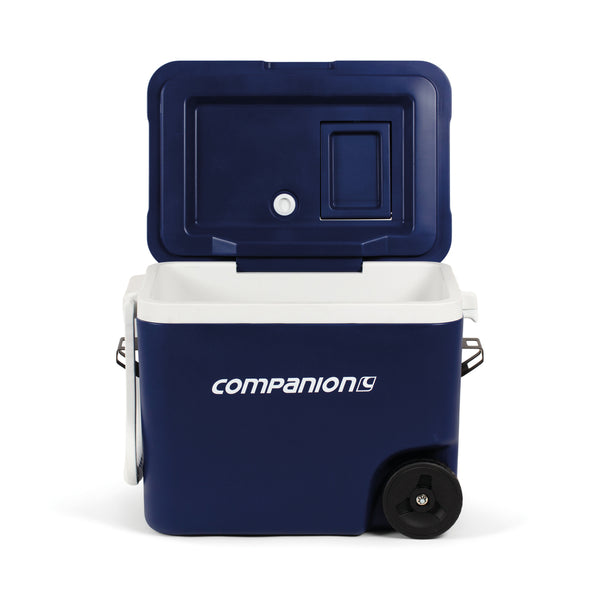 Blue And White | Front View with the lid up and open