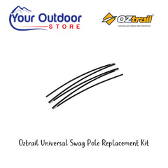 Oztrail Universal Swag Pole Replacement Kit. Hero Image Showing Logos and Title. 