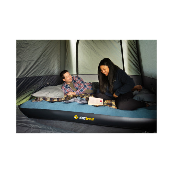 Queen | Two People Sitting on Queen Air Bed.