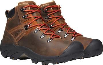 Syrup | Keen Pyrenees Mens Leather Hike Boot side by side view.