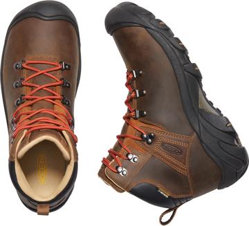 Syrup | Keen Pyrenees Womens Leather Hike Boot Birds eye view top and side.