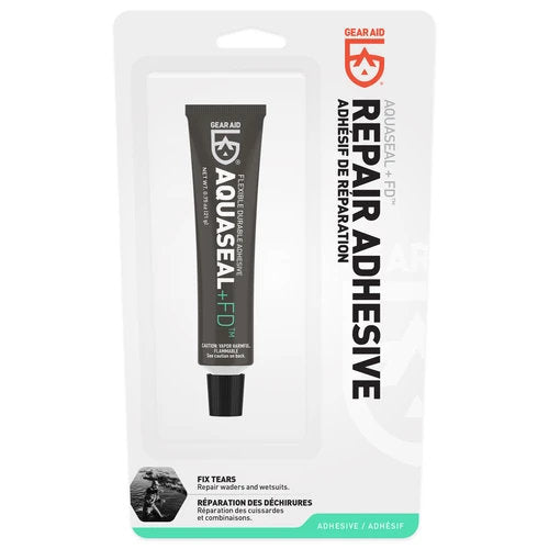 Gear Aid Aquaseal FD Repair Adhesive. In packaging
