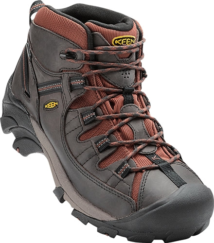 Raven, Tortoise Shell | Keen Targhee II Mid WP Men's. Angled side/front view. Your Outdoor Store
