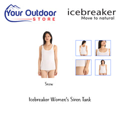 Snow | Icebreaker Siren Tank. Hero Image Showing Logos and Title. 