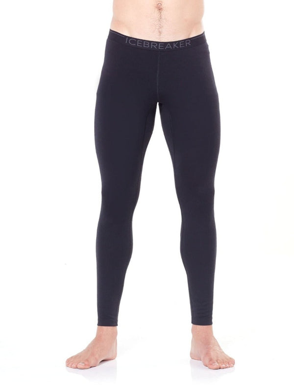 Black | Icebreaker Mens 200 Oasis Thermal Leggings Modelled Front View