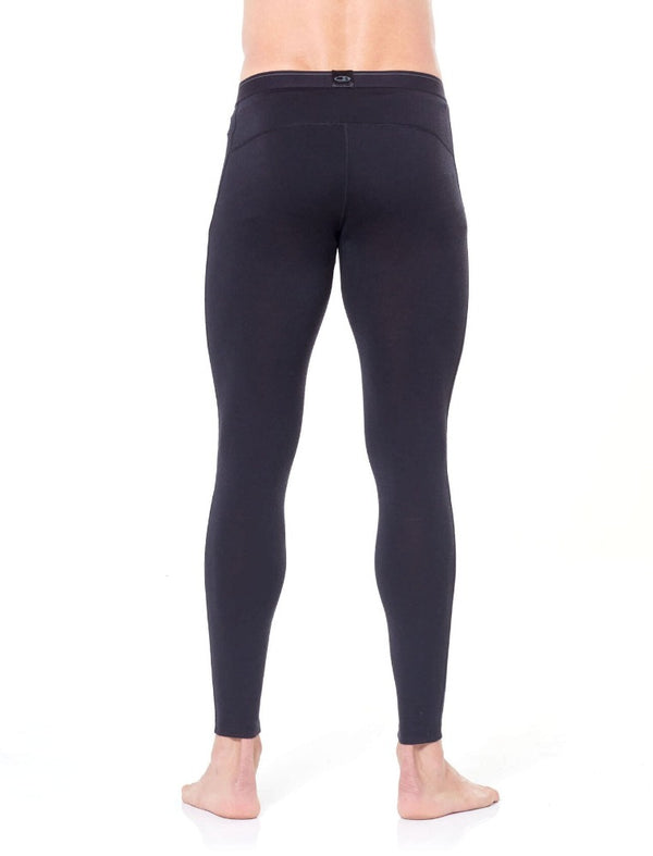 Black | Icebreaker Mens 200 Oasis Thermal Leggings. Modelled Back View