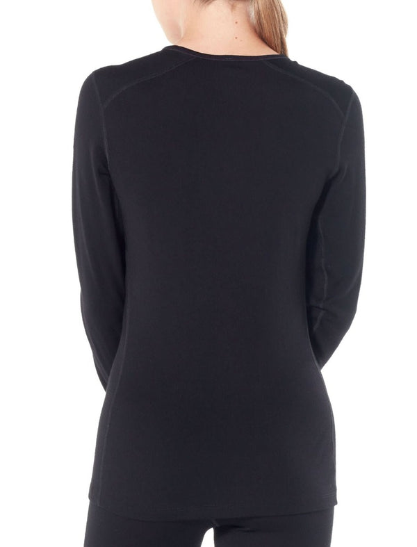 Black | Back Modelled | Thermal Icebreaker Women's 260 Tech Long Sleeve Crewe