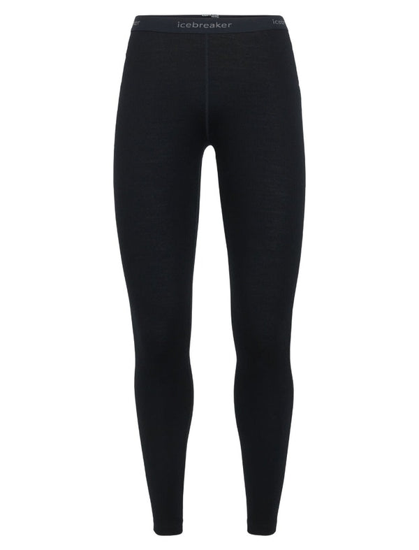 Black | Icebreaker Women's Merino 260 Tech Leggings Front View.