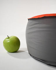 True Red | Inflated mattress with green apple for height comparison