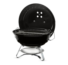 Black | Weber Jumbo Joe Charcoal Barbecue 47cm with lid open