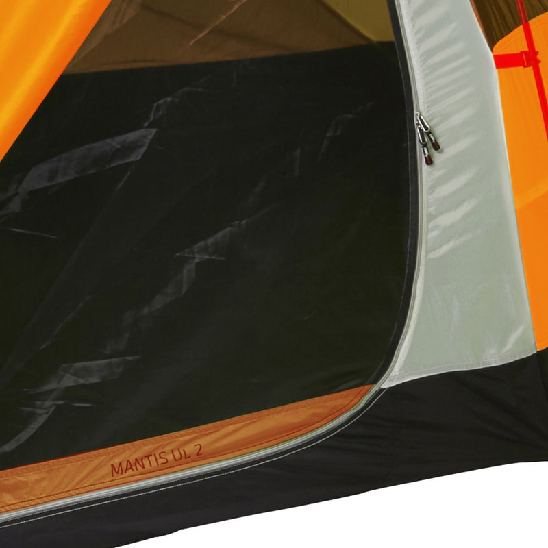 Orange | Close up of inner tent door