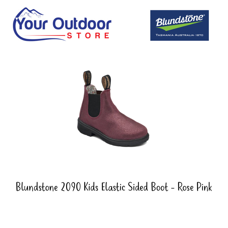 Blundstone 2090. Kids Elastic Sided Boot in Rose Pink Shimmer. 