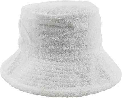 White | Avenel Adult Floppy Flat Top Towelling Hat