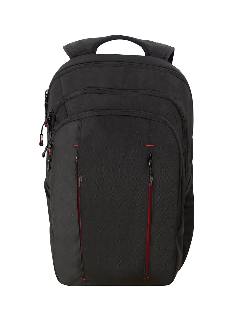Jet Black True Red | Black Wolf Pearson Daypack front of bag