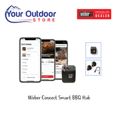 Weber Connect Smart BBQ Hub. Hero image with title and logos