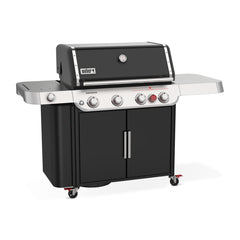 Black | Angled side view of front with side burner showing