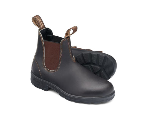 Brown | Boot Pair. Side of one sole of the other